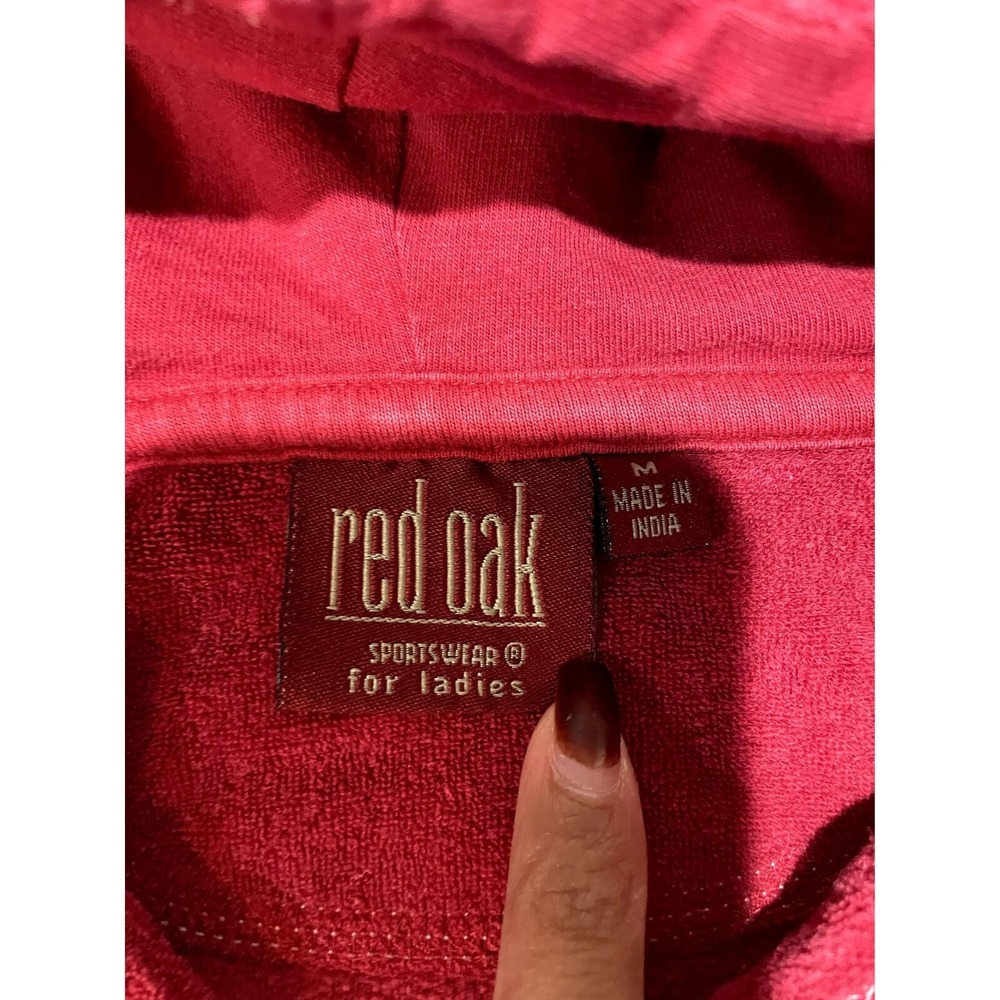 Red Oak Oklahoma Sooners Velour Tracksuit Set Crimson Red Hoodie Pants Medium S1 - Picture 3 of 10